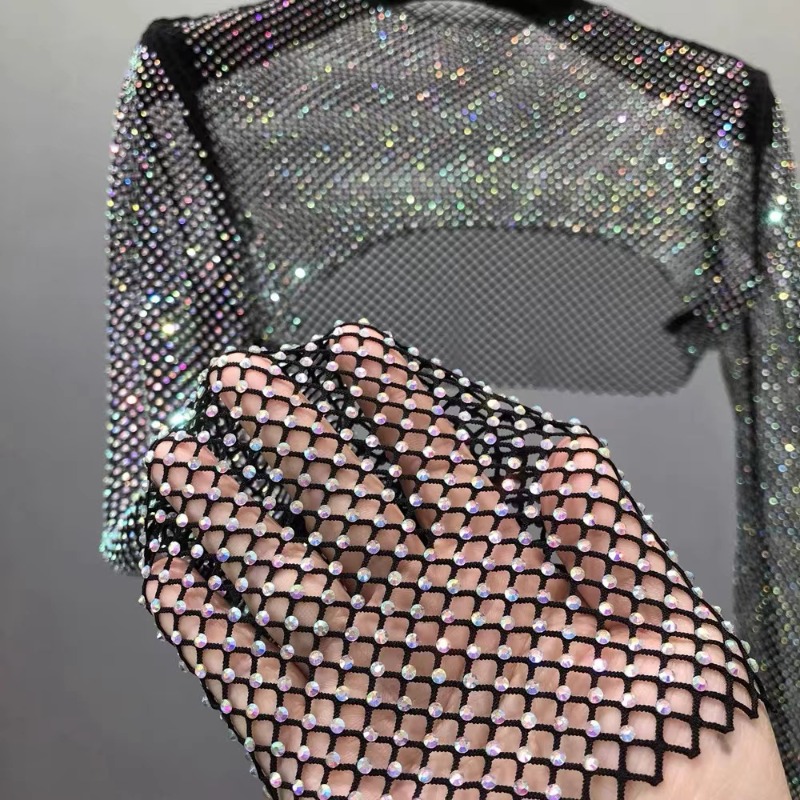 Crystal Mesh Fabric - 50x120cm Sewing Rhinestones Mesh Ribbon Trim