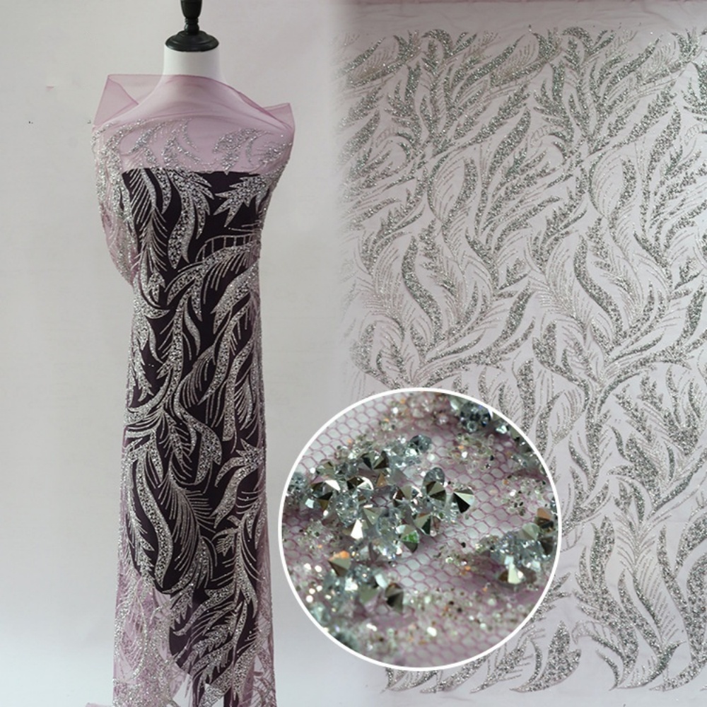 Crystal Mesh Fabric - 10 Hot Stamping Powder Pattern Crystal