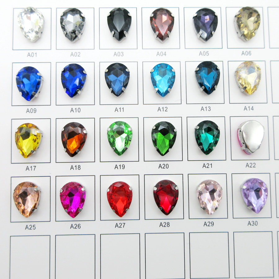 Colorful  glass Crystal Silver - Sew On Rhinestone recension och pris