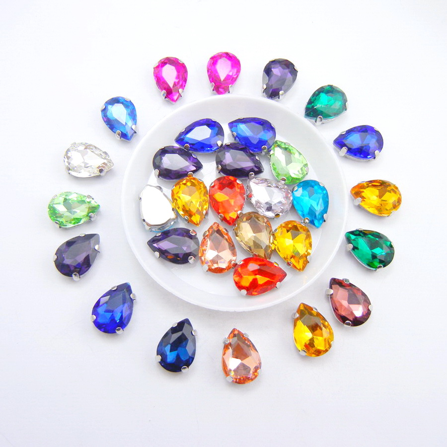 Colorful  glass Crystal Silver - Sew On Rhinestone recension och pris