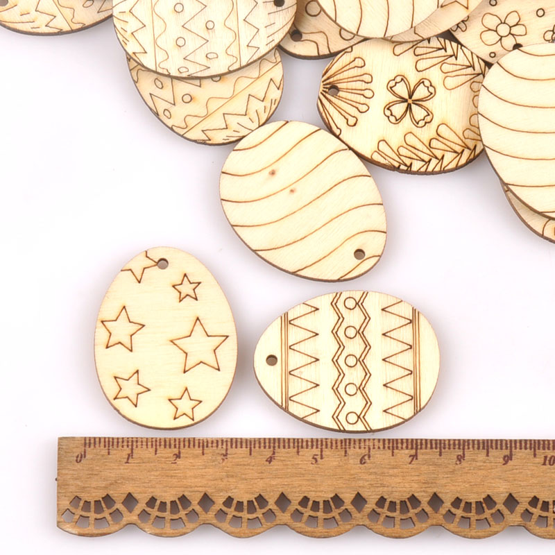 25Pcs Mixed Easter Egg Wood Cr - Embellish Craft recension och pris