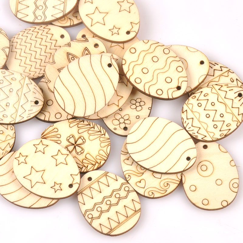 25Pcs Mixed Easter Egg Wood Cr - Embellish Craft recension och pris