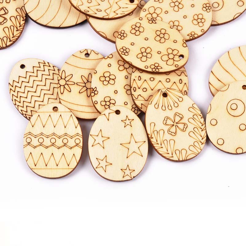 25Pcs Mixed Easter Egg Wood Cr - Embellish Craft recension och pris
