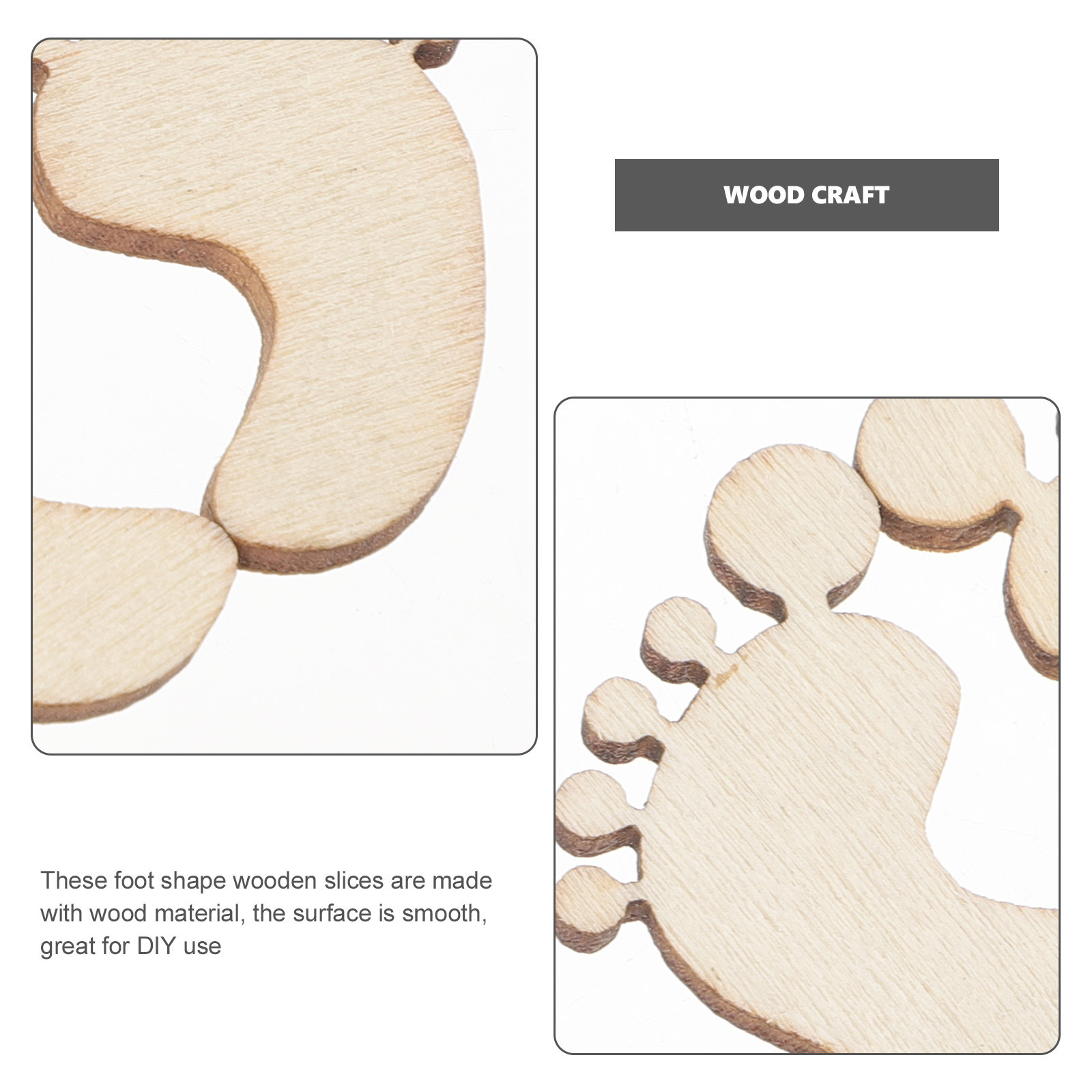 20Pcs Wooden Foot Shapes Blank - Embellish Craft recension och pris