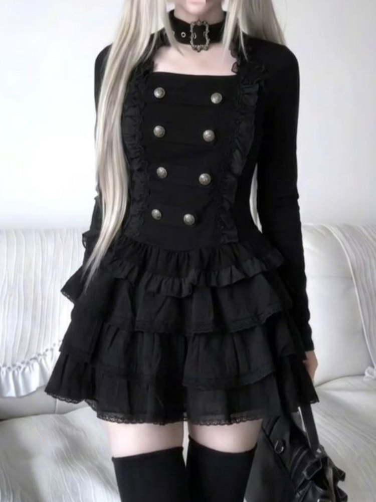 Gothic Harajuku Lolita 2-piece - Elastic Lace Trim recension och pris