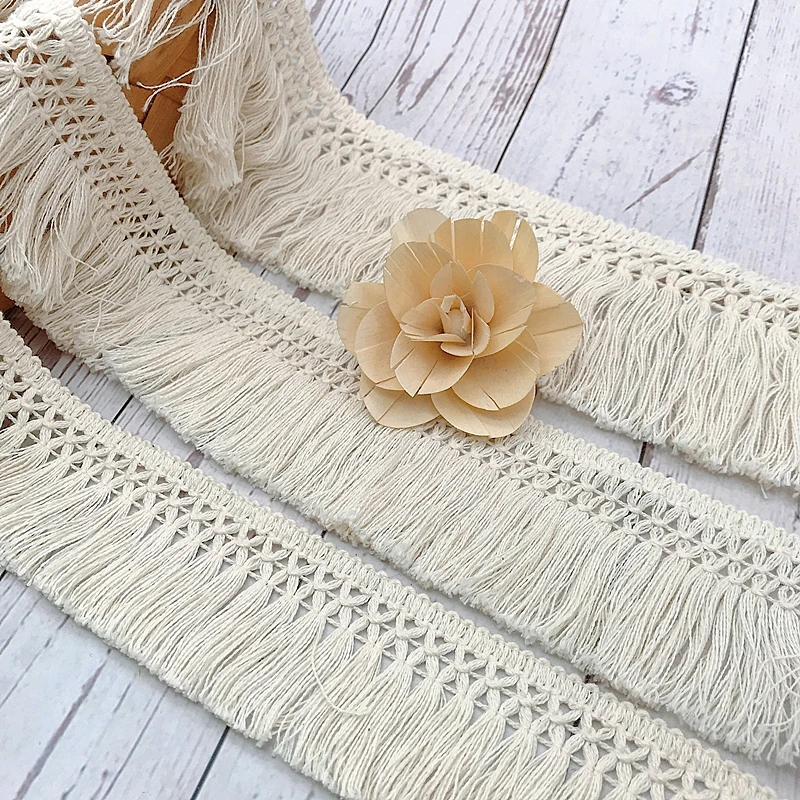 10Yard/Lot Beige 6CM/8CM Tasse - Fringe Ribbon Sewing recension och pris