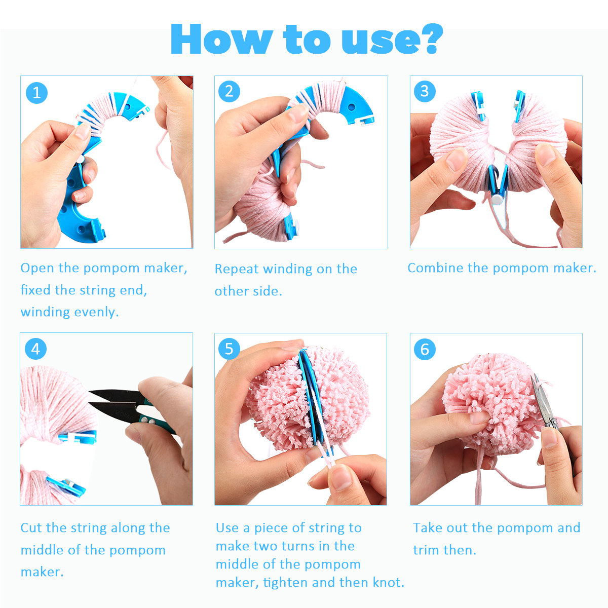 8Pcs Fluff Ball Maker 4 Sizes  - Pom Pom Maker Tool recension och pris
