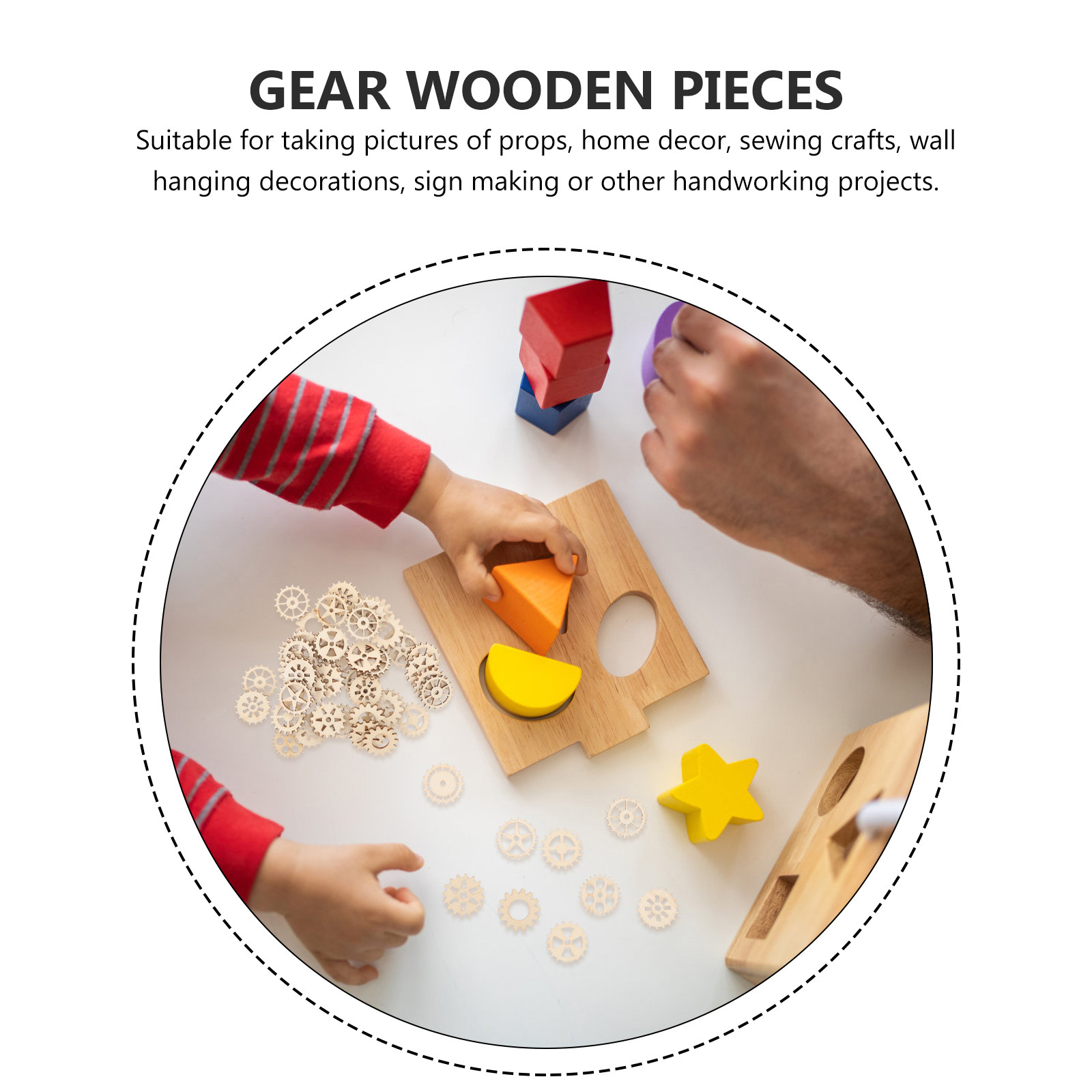 100Pcs Wood Gear Craft Pieces  - Embellish Craft recension och pris