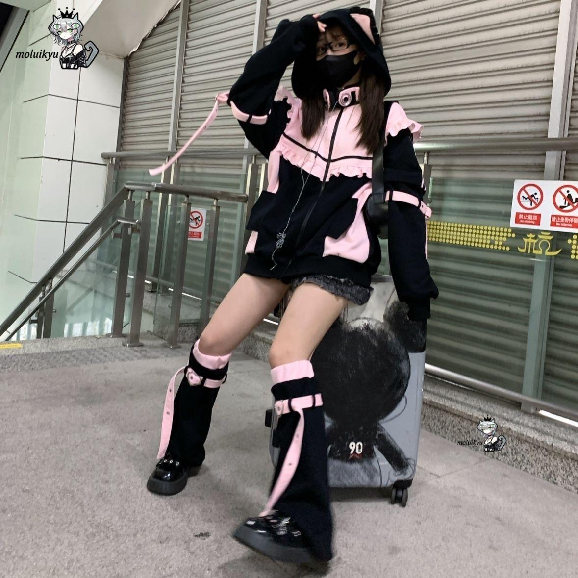 Y2K Kawaii Cat Ear Hoodie Wome - Embellish Knit recension och pris